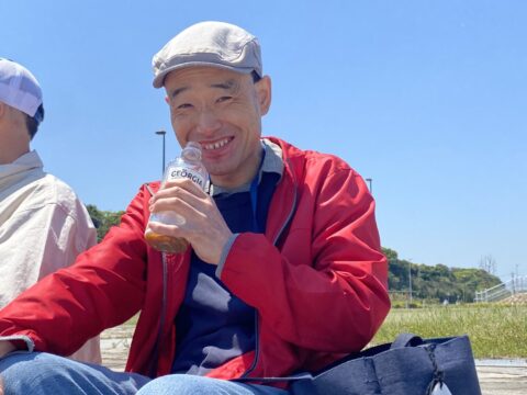 昼食後コーヒータイムで笑顔のＩ氏